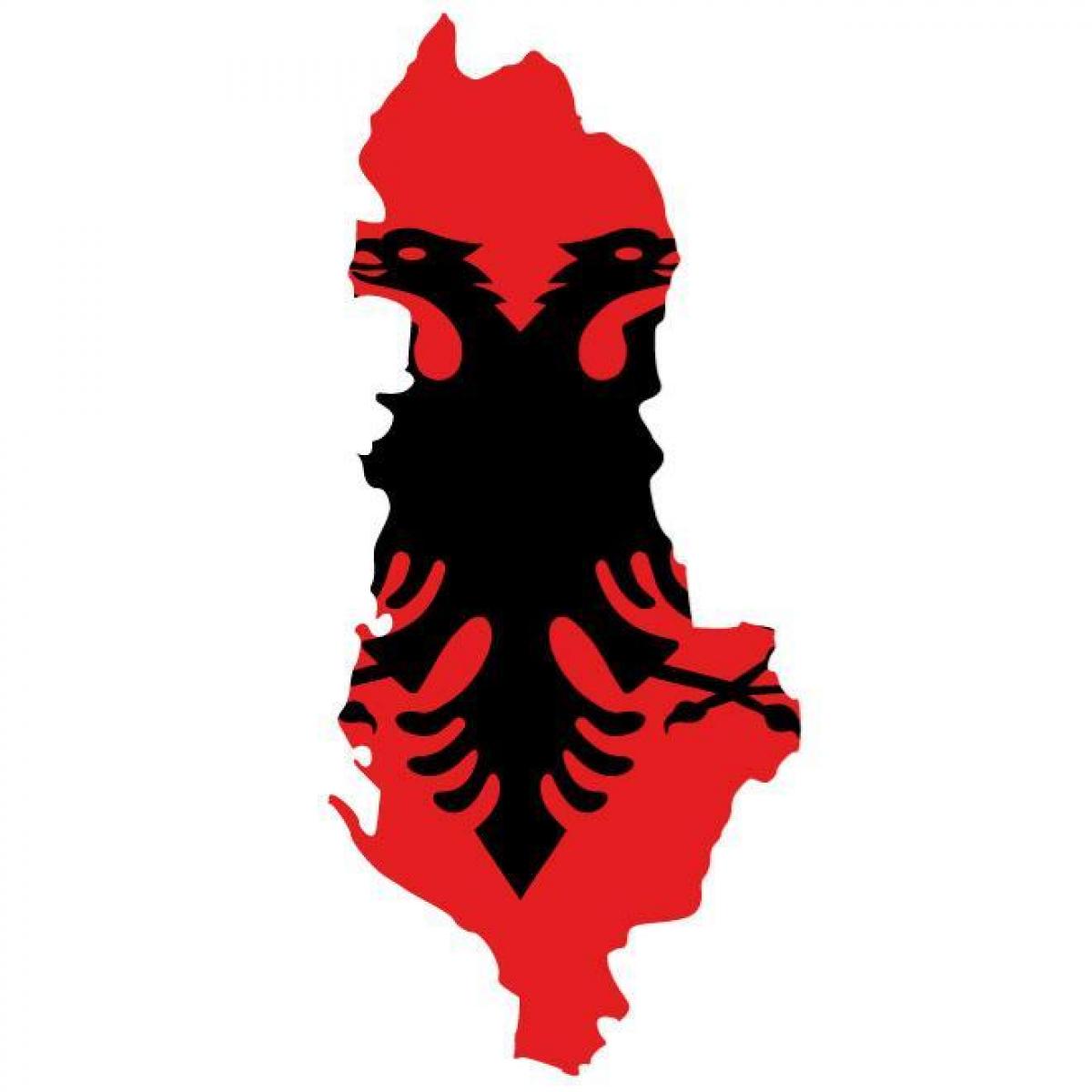 kort Albaniens flag
