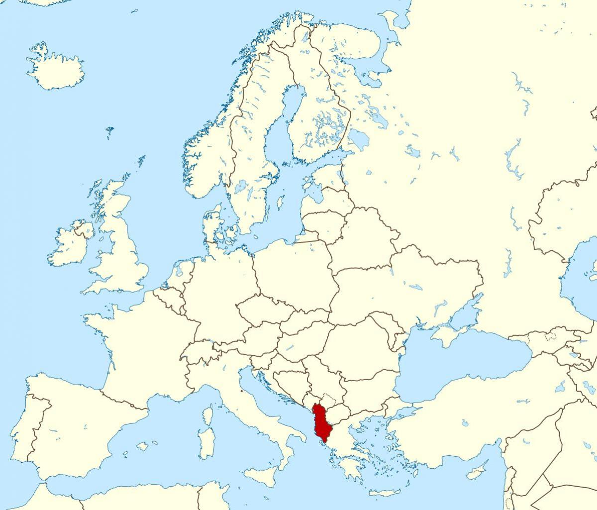 kort over Albanien placering på verden