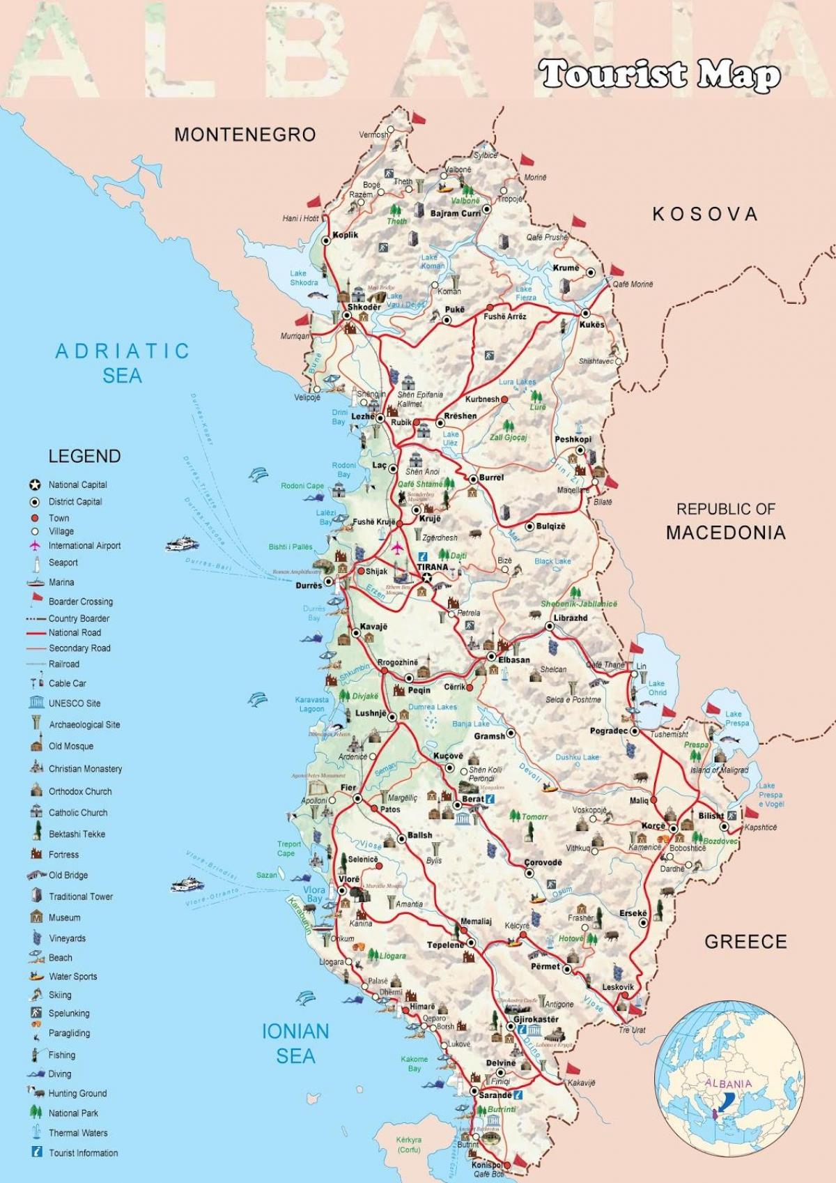 dhermi kort Albanien