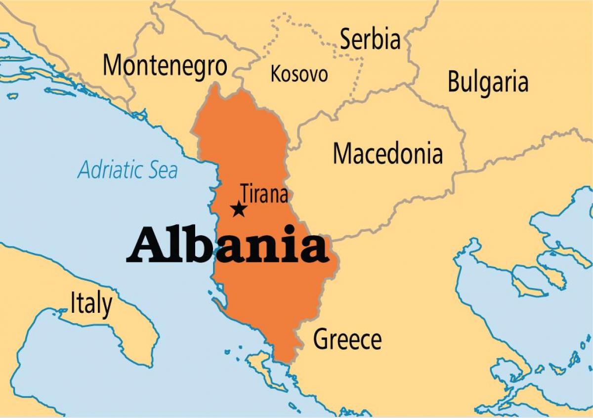 Albanien land kort