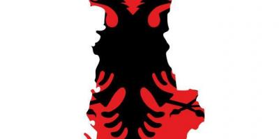 Kort Albaniens flag