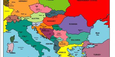 Kort over europa, som viser, Albanien