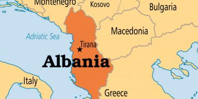 Kort, der viser, Albanien