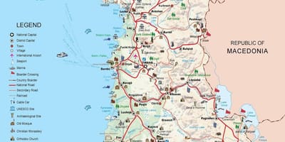 Dhermi kort Albanien